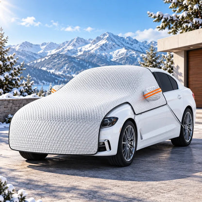Upgrade 6-Layer Half-Car Protective Cover – Snow, Frost, UV & Wind Protection