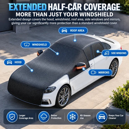 Upgrade 6-Layer Half-Car Protective Cover – Snow, Frost, UV & Wind Protection