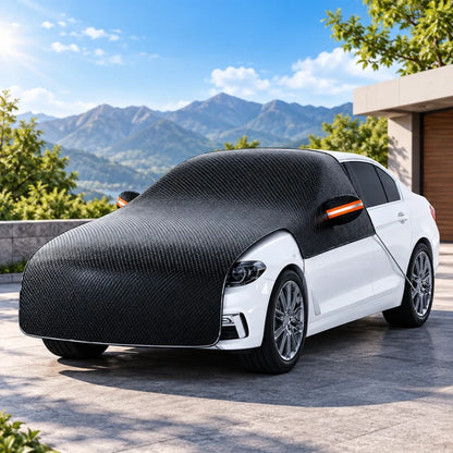Upgrade 6-Layer Half-Car Protective Cover – Snow, Frost, UV & Wind Protection