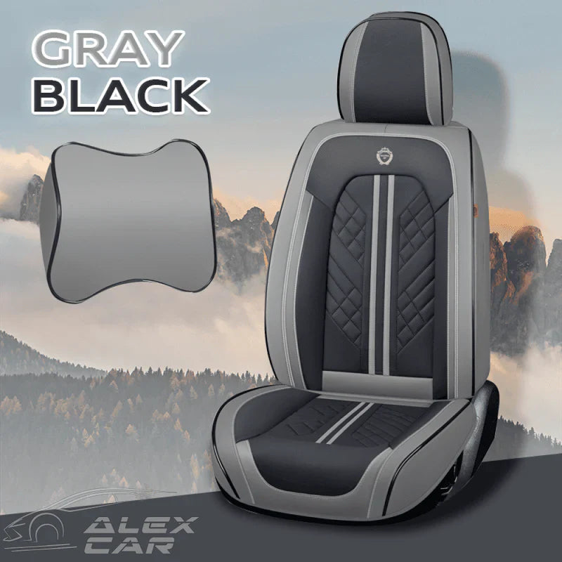 Zetas Car Seat Cushion Full Set Universal Waterproof Breathable Vehicle Leather Cover for Cars, SUV, Pick-up Truck